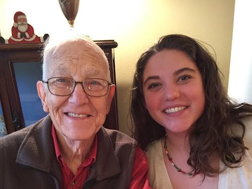  Senior Allison Hogan and her grandfather.