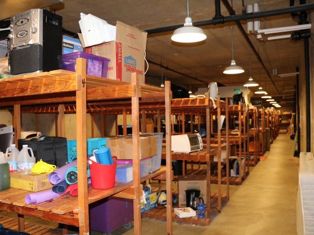 The basement of each University of Portland residence hall holds a trunk room filled with students' storage items.