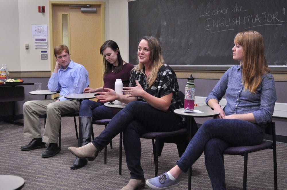  From left: Andy Matarrese, Emily Barrett, Andrea Wujek Beck and Zoe Zuschlag. Photo by Kristen Garcia.