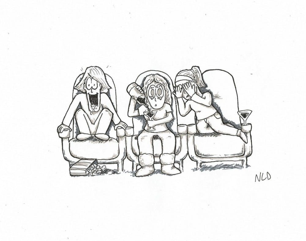  A Galentine's date reacts to Fifty Shades of Grey. Cartoon by Nathan DeVaughn