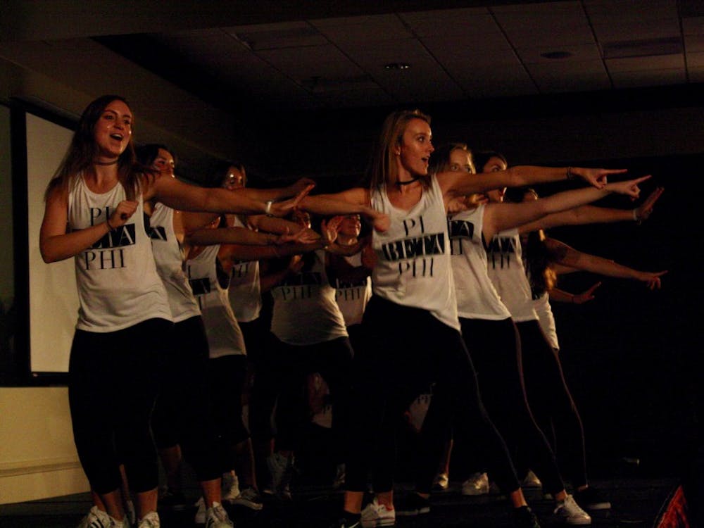 Pi Beta Phi members dance at its annual philanthropy event.