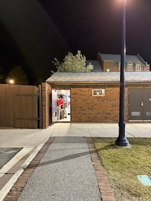 IM field shed door open