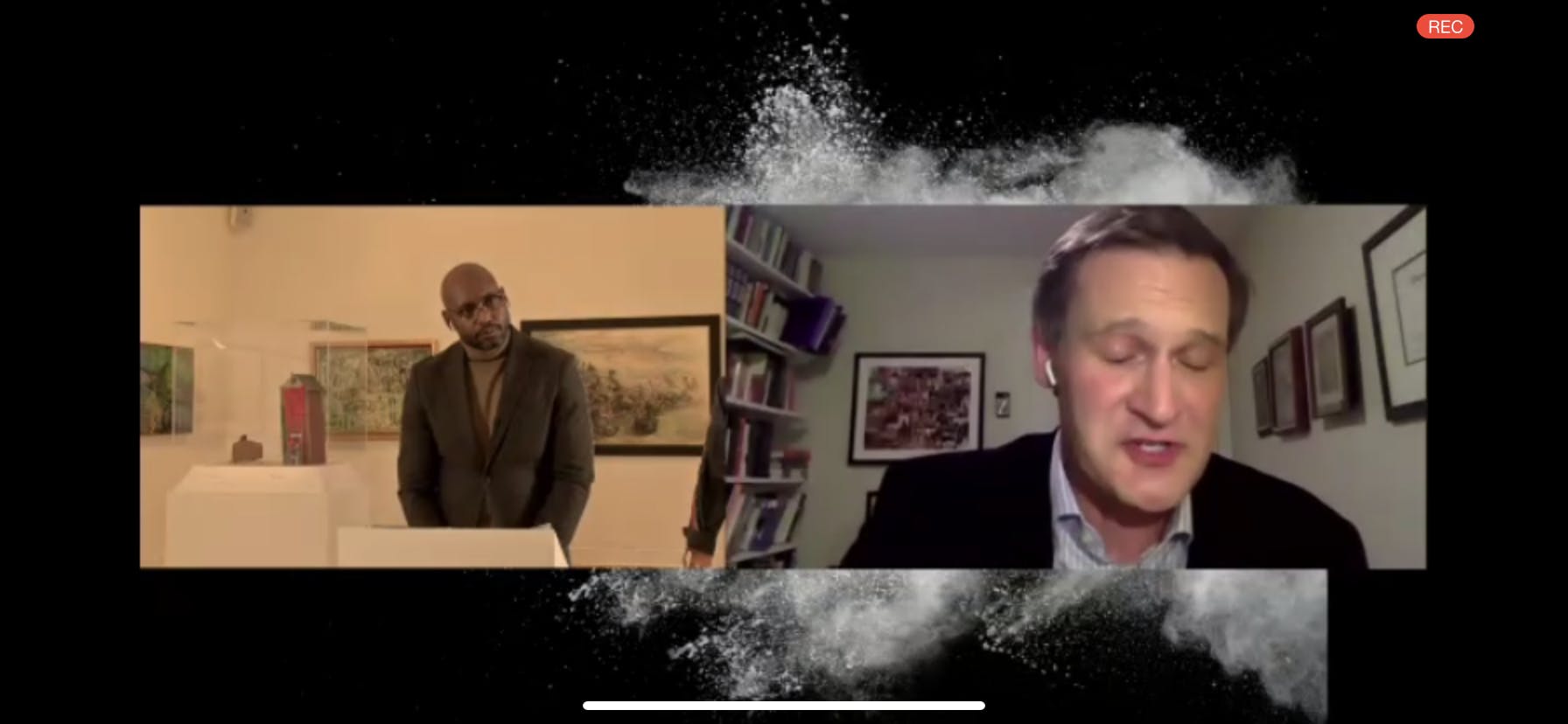 A screenshot of the Arts and Sciences Webinar series between former Charlottesville Mayor Michael Signer and Arts and Sciences Dean Patrice Rankine