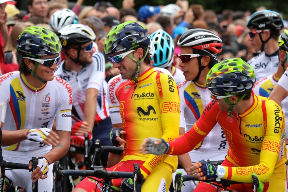The start of the UCI Road World Championships Men's Elite Race at the University of Richmond. Photos by Rayna Mohrmann and Evan McKay.