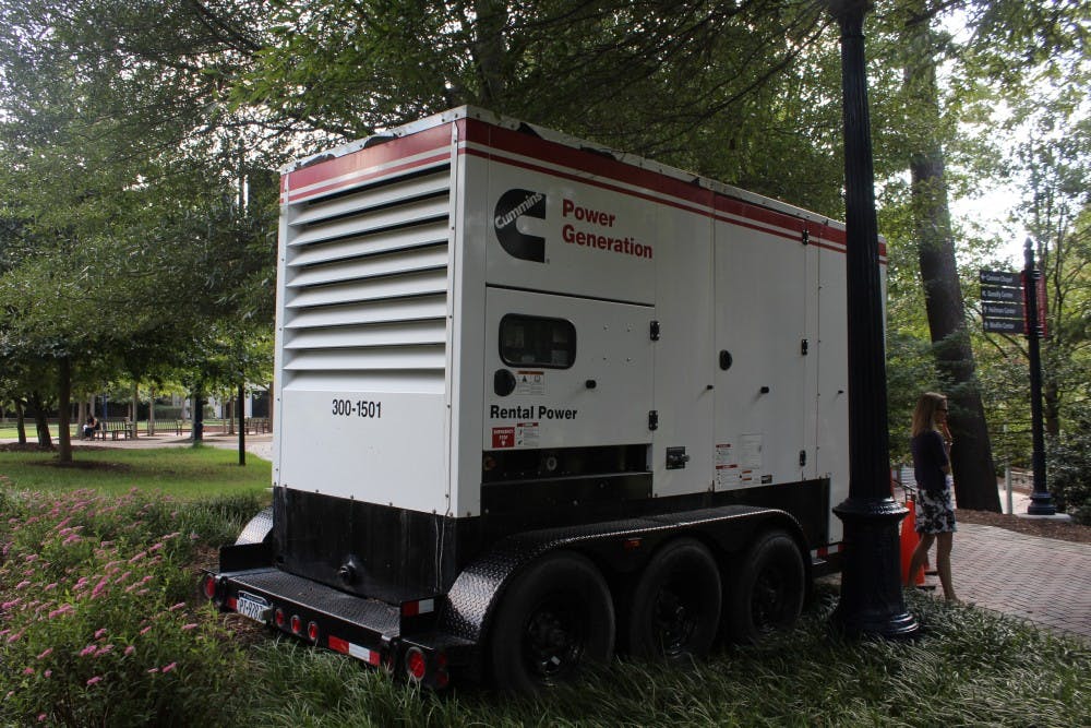 The university has&nbsp;prepared three back-up generators in anticipation of Hurricane Florence, including one outside Tyler Haynes Commons, near the Forum.&nbsp;