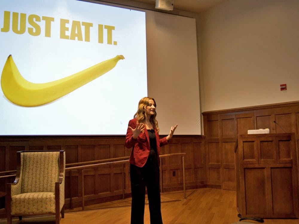 Junior Alex Carroll shared her experience with an eating disorder during a talk on Friday, Oct. 19. in Ukrop Auditorium.&nbsp;