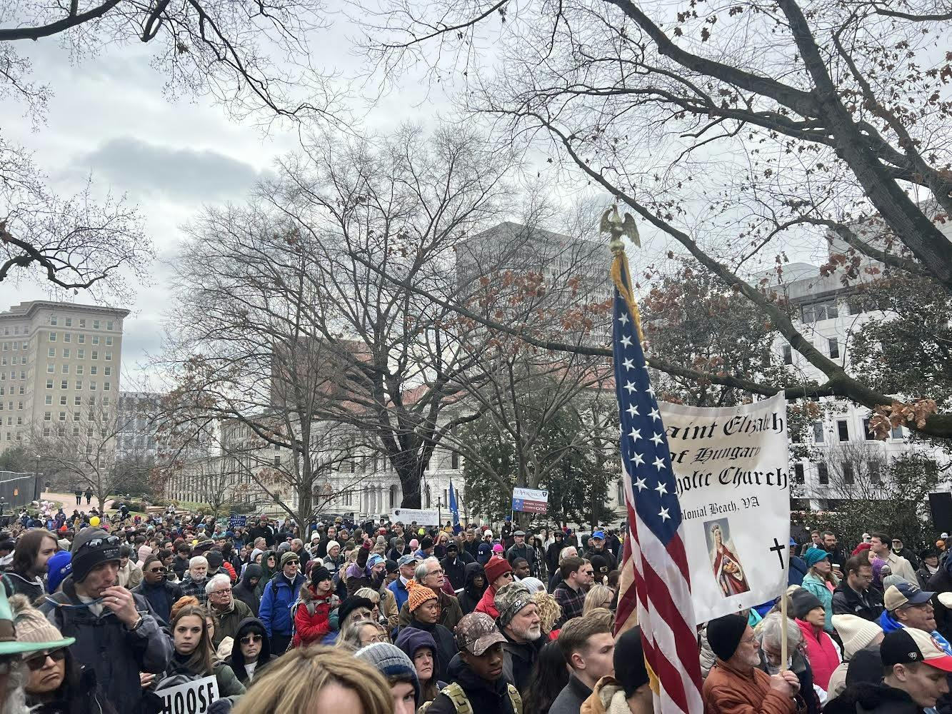 Demonstrators at the “Virginia Pro-Life Day” on Feb. 1 in downtown Richmond.&nbsp;