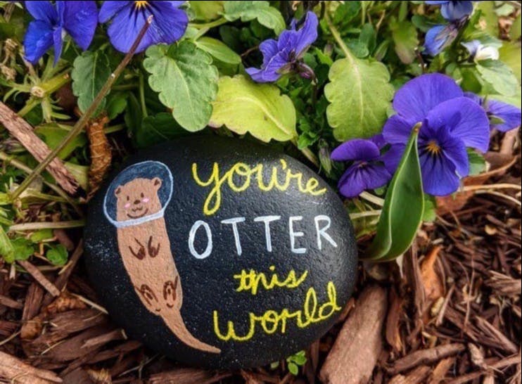 One of the kindness rocks found on the University of Richmond campus. Photo courtesy of the ur_kindness_rocks Instagram account
