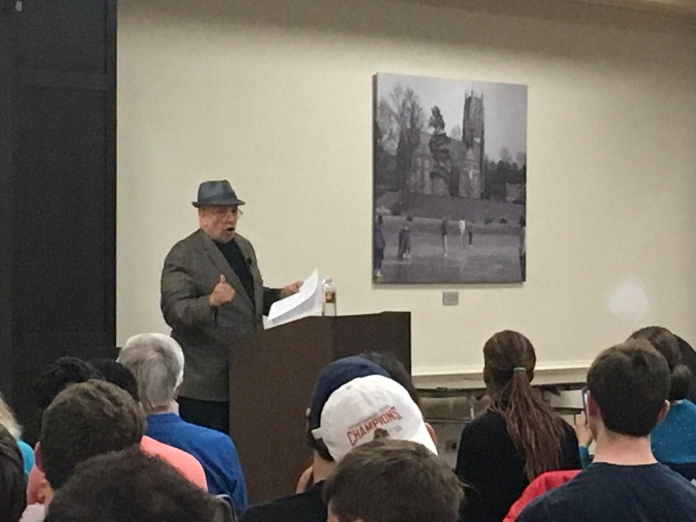 <p>Walter Mosley spoke Thursday evening in the Alice Haynes Room of the Tyler Haynes Commons.</p>