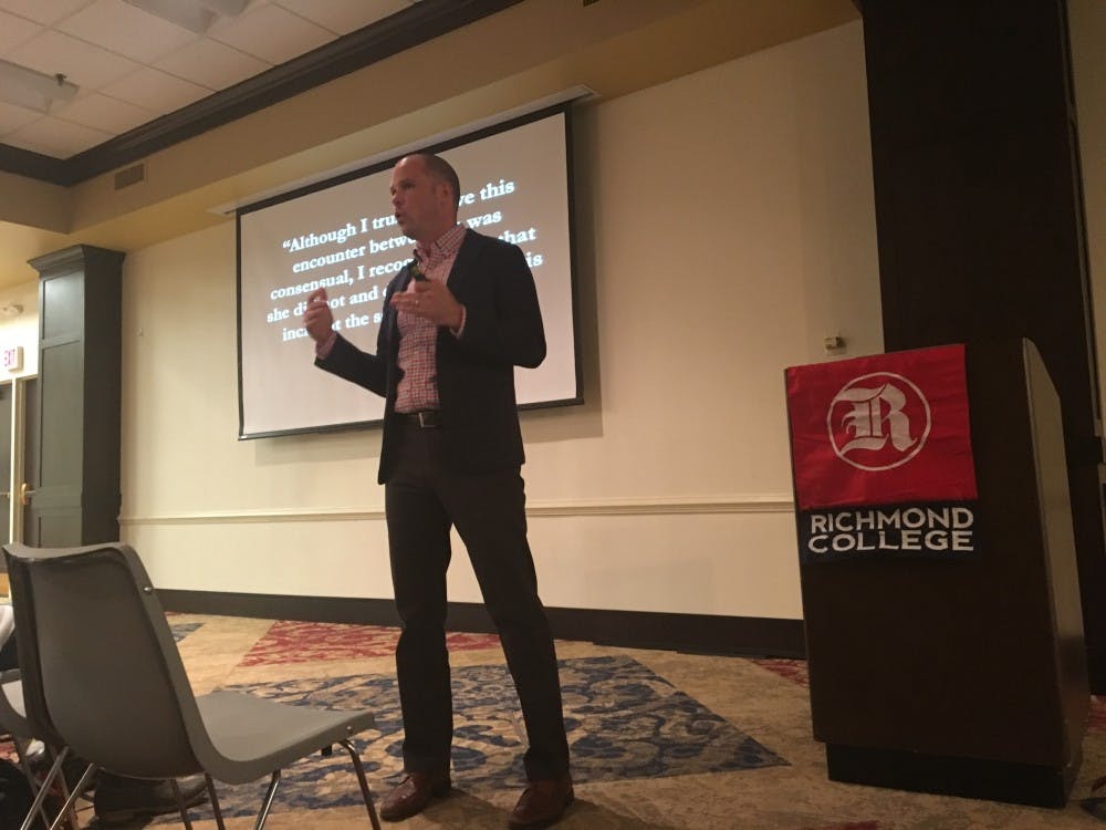 Keith Edwards addresses students, faculty and staff in the Alice Haynes Room.
