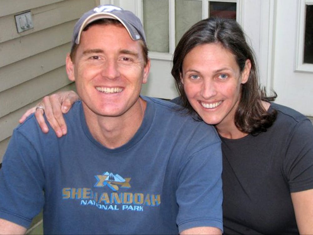 Scott Fricker, a UR Theta Chi Omicron brother, and his wife, Buckley Kuhn-Fricker.&nbsp;Photo courtesy of People.com.
