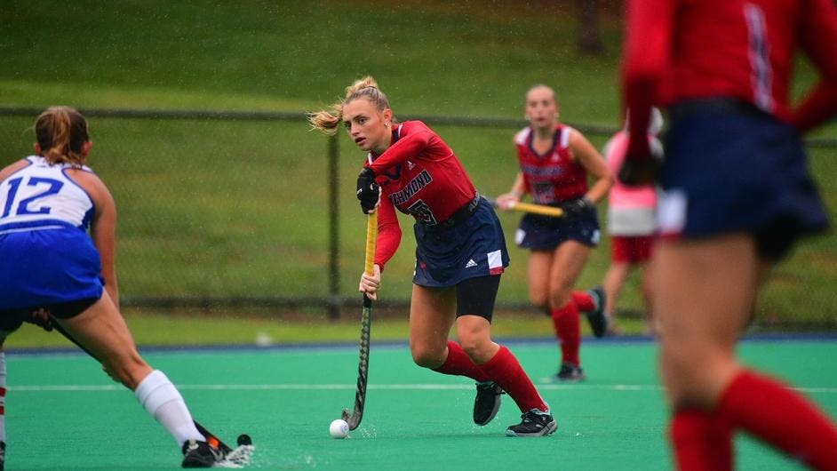 Senior midfielder Cori Nichols during game against St. Louis Sept. 24. Photo courtesy of Richmond Atheltics.