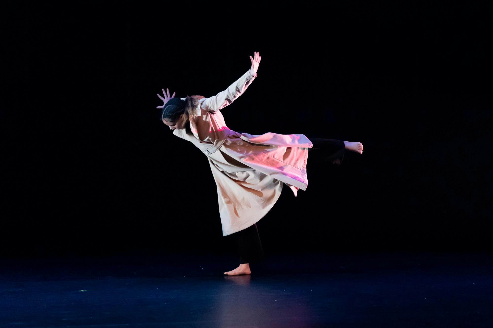 A dancer at the dress rehearsal for the fast/FORWARD concert on Feb. 23 2022.