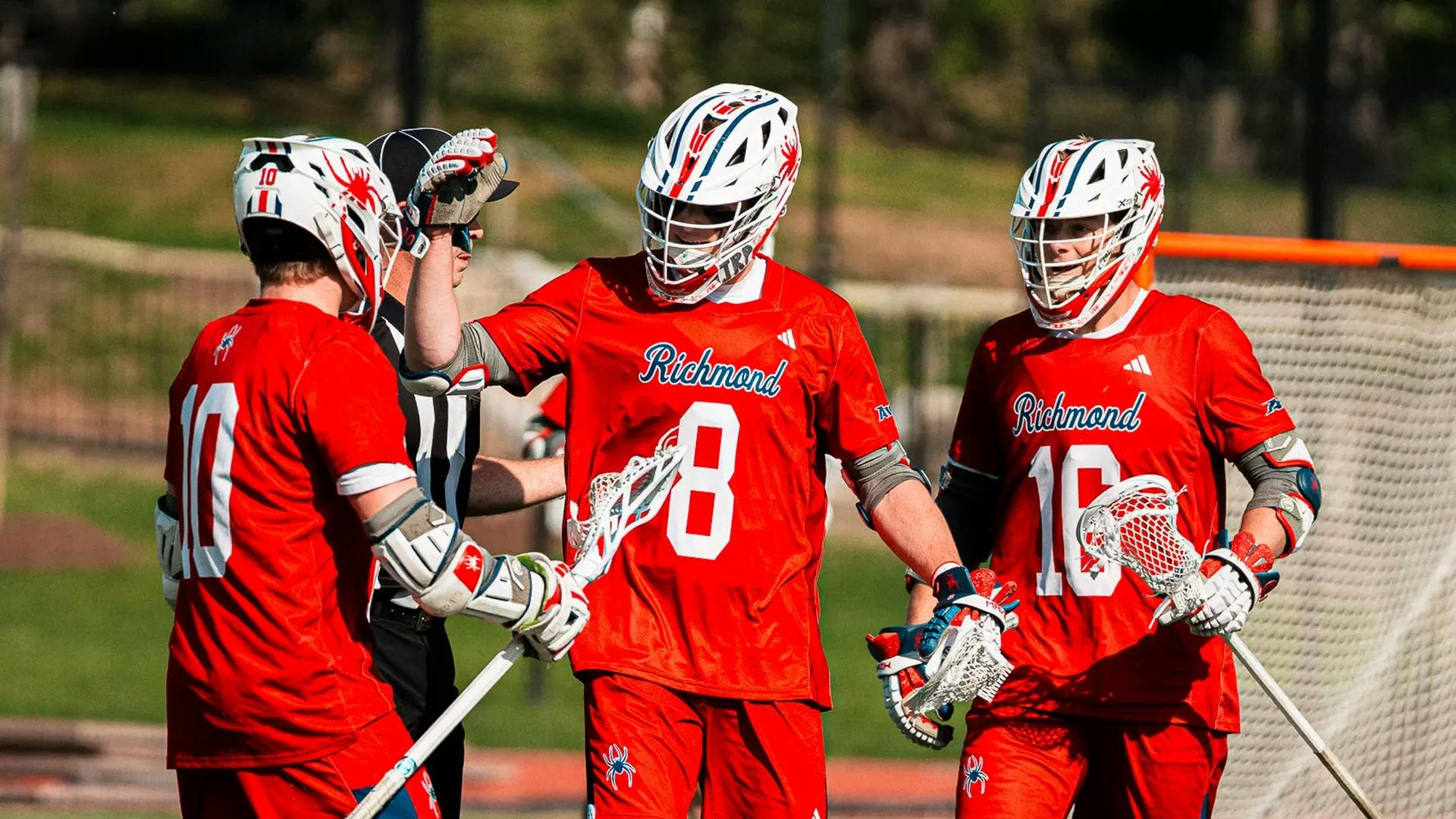 From left to right: Sophomore attack Gavin Creo, sophomore midfield Charlie Packard and junior attack Jack Ricciardi. Courtesy of Richmond Athletics