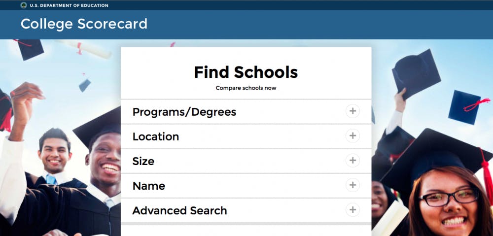 <p>The homepage of College Scorecard, a new government website to help students navigate the college process.</p>