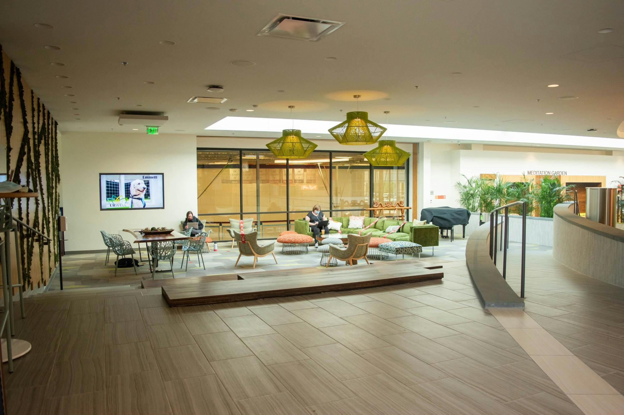 A lounge in the Well-Being Center.