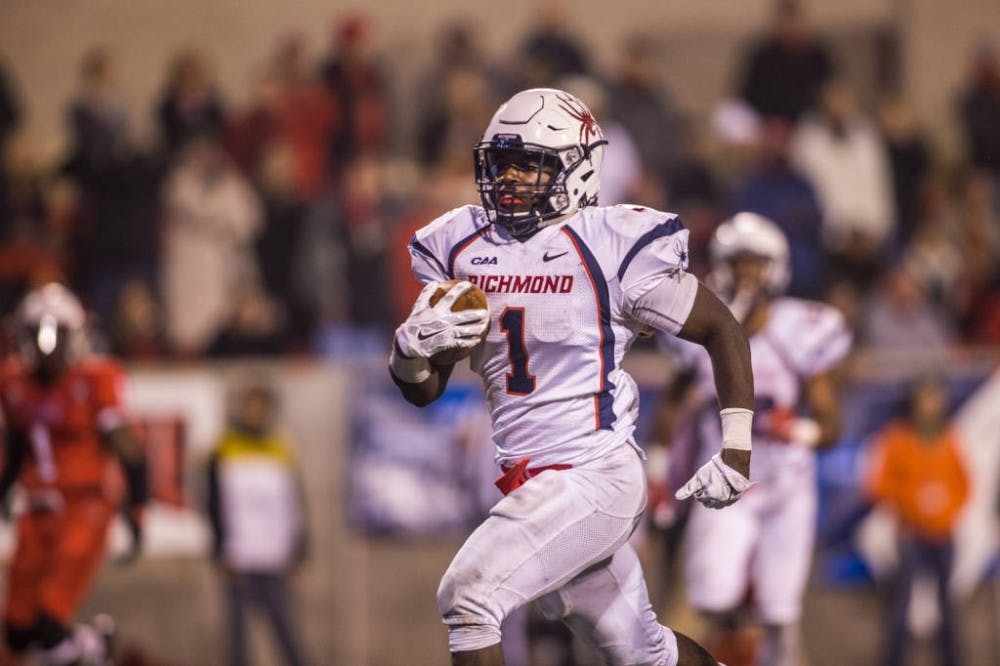 Jacobi Green scored four touchdowns to lead the Spiders to the FCS semifinals for the first time since 2008.&nbsp;Photo courtesy of Richmond Athletics&nbsp;