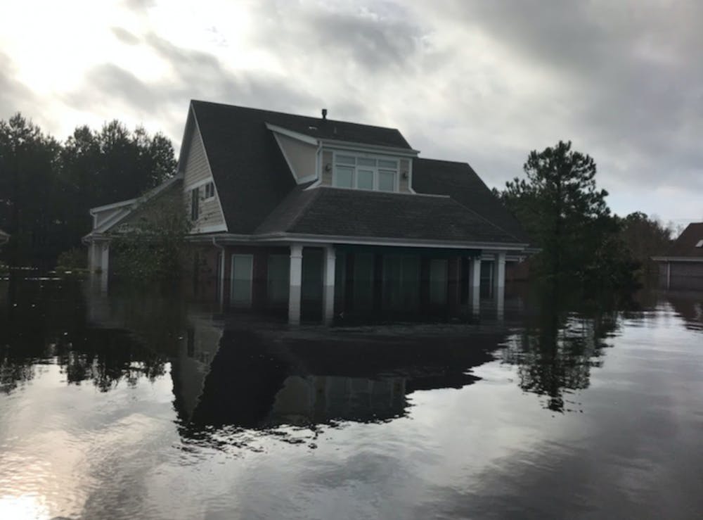 <p>The home of a relative of senior Colby Alvino flooded in Wilmington, North Carolina during Hurricane Florence. <em>Photo courtesy of Colby Alvino.</em></p>