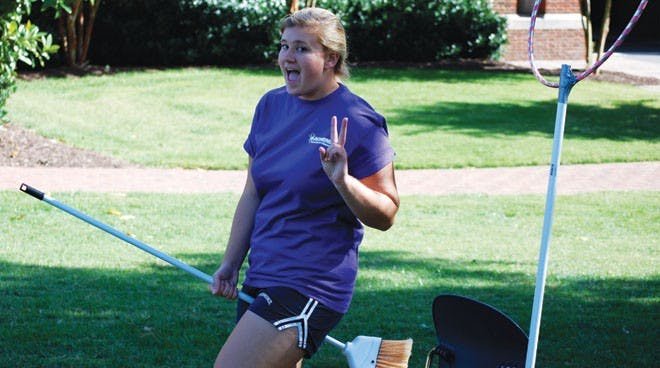 Leigh Morning playing Keeper on the Richmond Qidditch team.