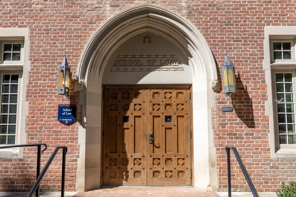 <p>An entrance to the University of Richmond School of Law on Sept. 24.</p>
