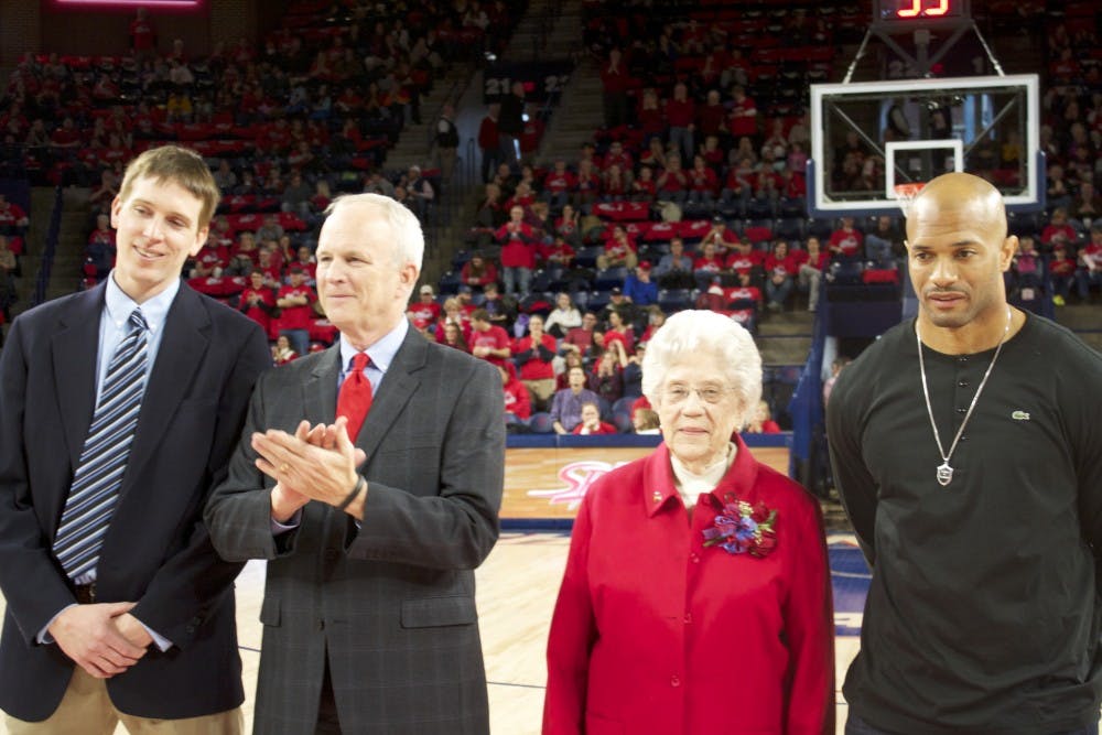 Richmond athletics honored the individual inductees at halftime of the men's basketball game. The 2004 field hockey team was also honored at the half.