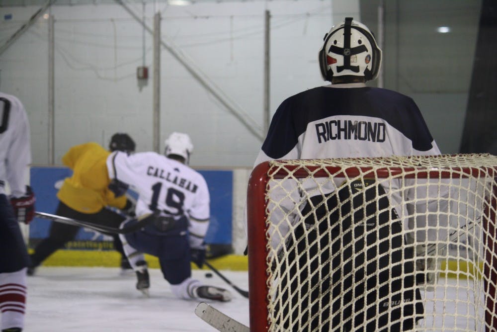 The team of 17 players often scrimmages against each other during their weekly practices.