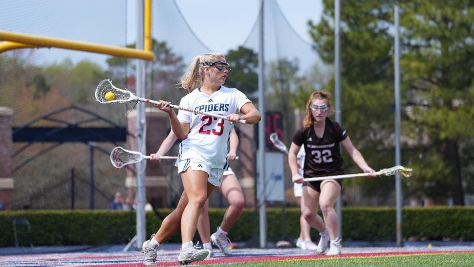 Sophomore attack Alexis Morton during the March 30 game against St. Bonaventure University. Courtesy of Richmond Athletics.