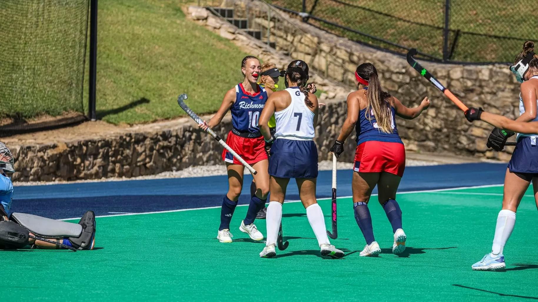 Senior Lainey Nichols at the University of Richmond field hockey game against Georgetown. Courtesy of Richmond Athletics