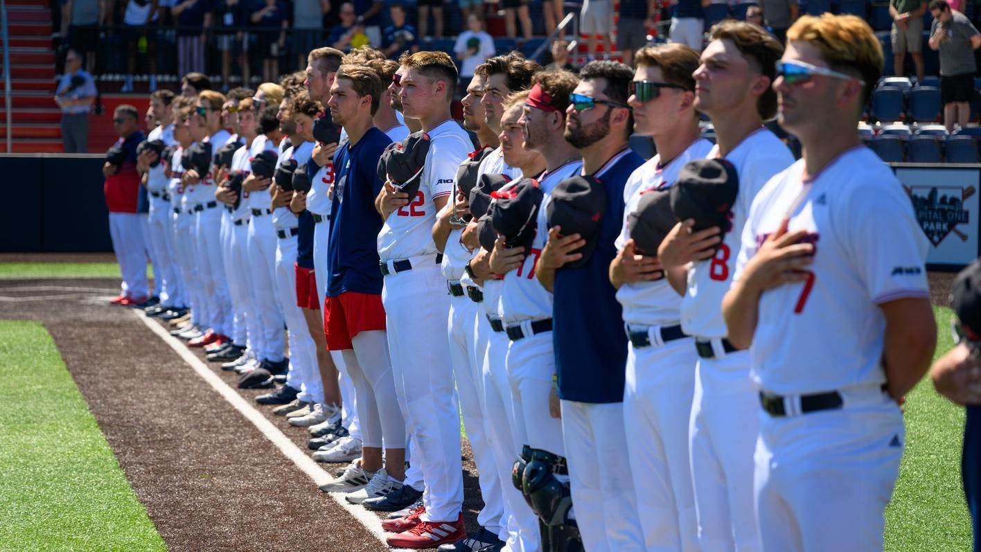 The Spiders before the A-10 semifinals on May 25. Courtesy of Richmond Athletics.