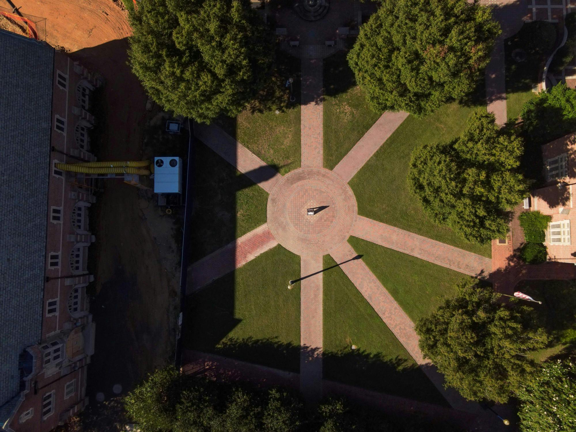 Stern Quadrangle (pictured) is located at the center of most UR academic buildings.