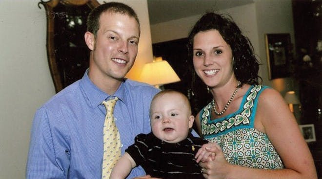 Carolyn Powell with husband Luke Powell and son.