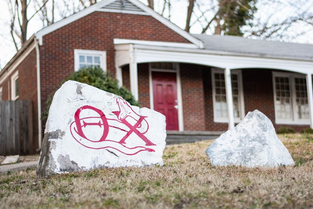 <p>The Theta Chi lodge on Old Fraternity Row.</p>