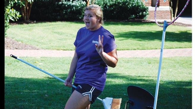 Leigh Morning playing Keeper on the Richmond Qidditch team.