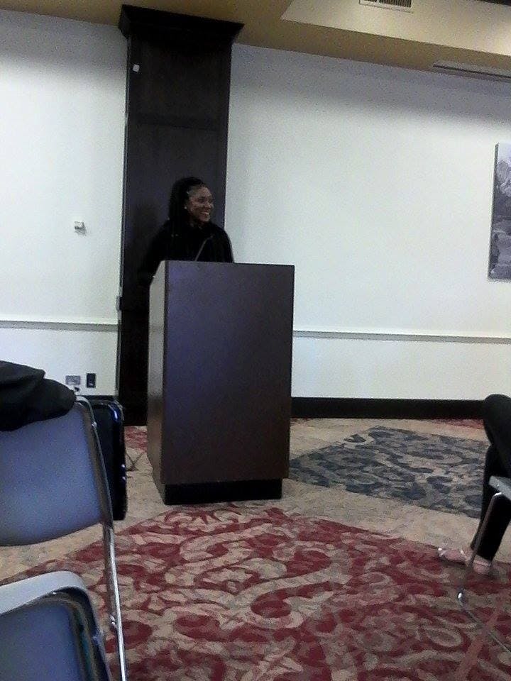Alicia Garza spoke to a packed Alice Haynes Room.