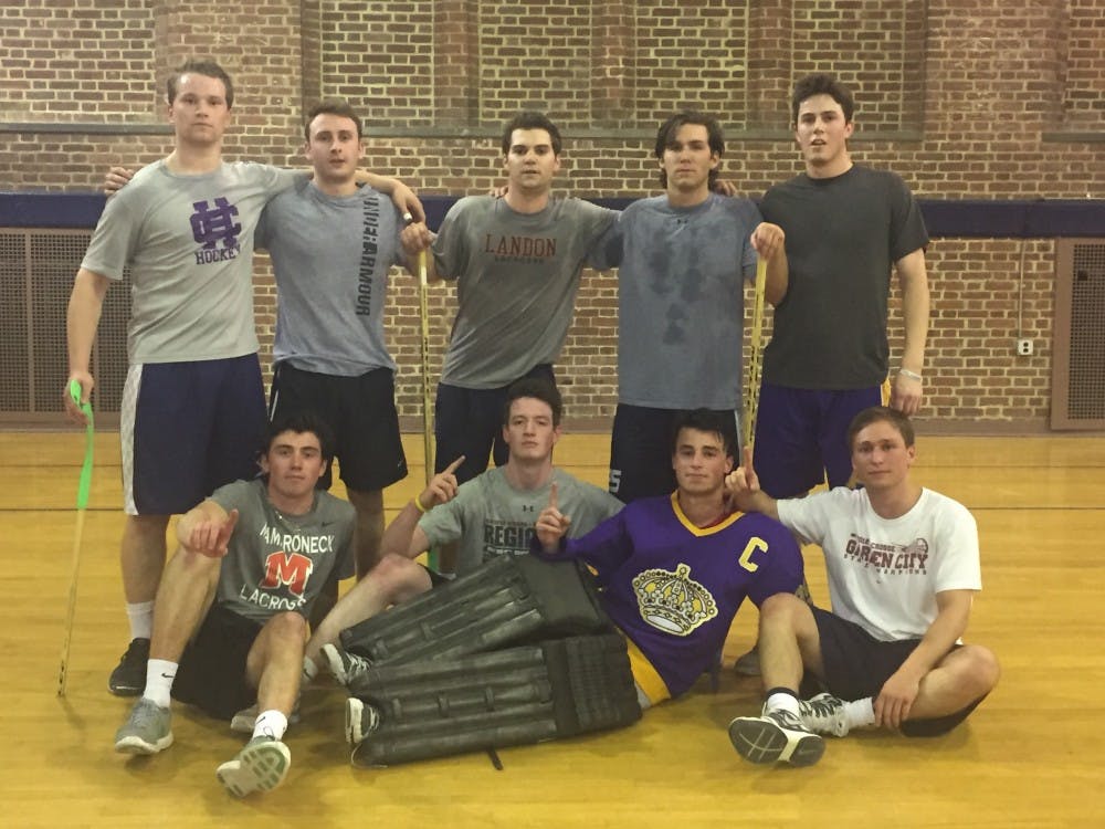 <p>The Kings posed together after&nbsp;they beat Sigma Chi in the championship game Thursday night.&nbsp;</p>