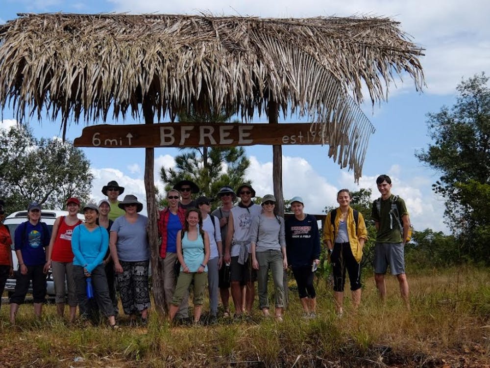The group of students and professors stayed at the Belize Foundation for Research and Environmental Education (BFREE), which is located in the middle of a large area of preserved rainforests in Belize.