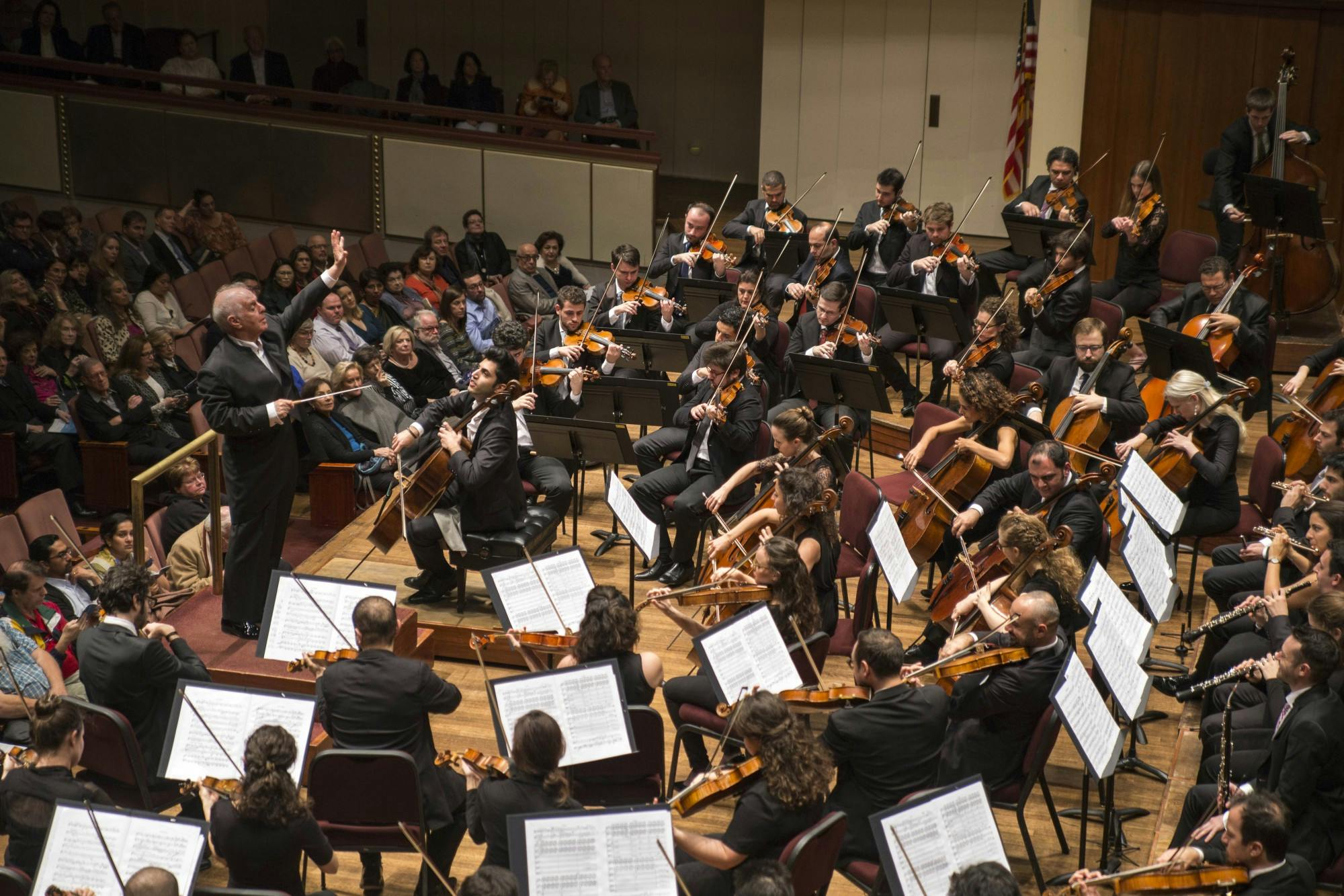 The West-Eastern Divan Orchestra plays at at a Washington D.C. concert hall during its tour of the United States. Photo courtesy of Manuel Vaca for the West-Eastern Divan Orchestra 2018 U.S. tour press kit.