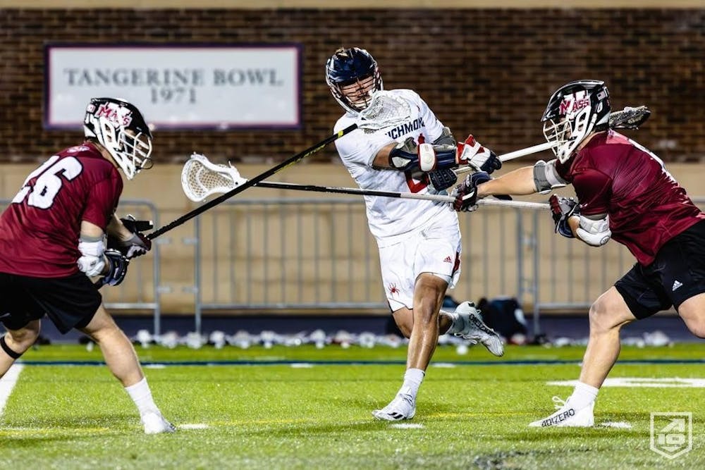 <p>The University of Richmond men’s lacrosse team defeats the University of Massachusetts in the semifinals of the Atlantic 10 Tournament May 4.&nbsp;</p>