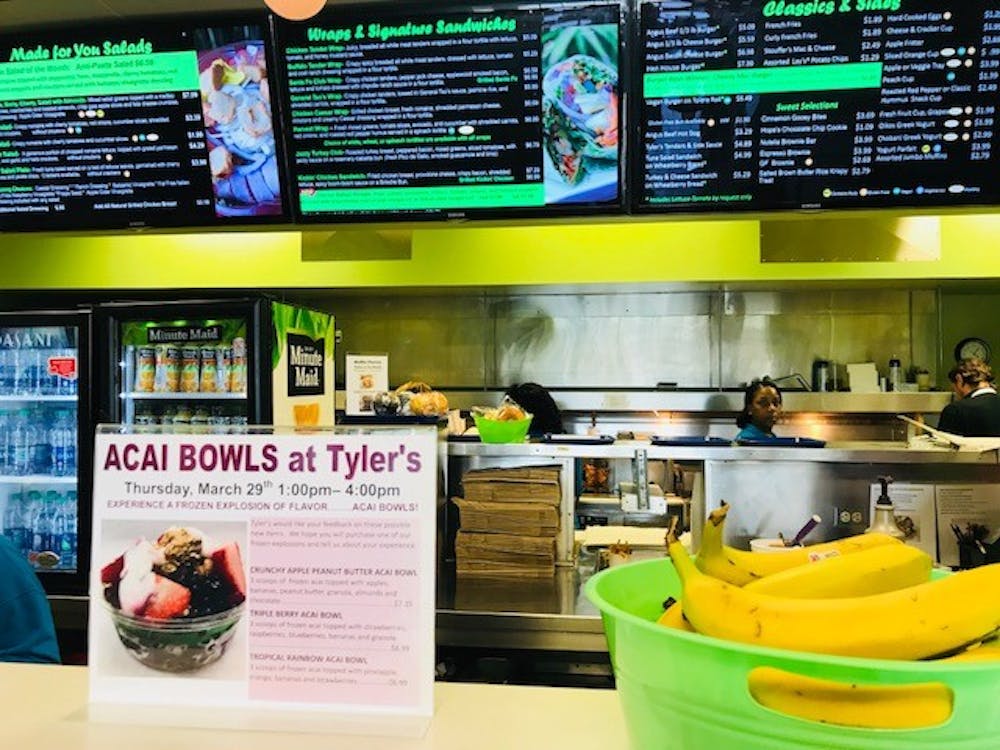 <p>Tyler’s Grill, a dining location on campus known for its burgers, wraps and smoothies, temporarily added açaí bowls to its menu as possible new items last week.</p>