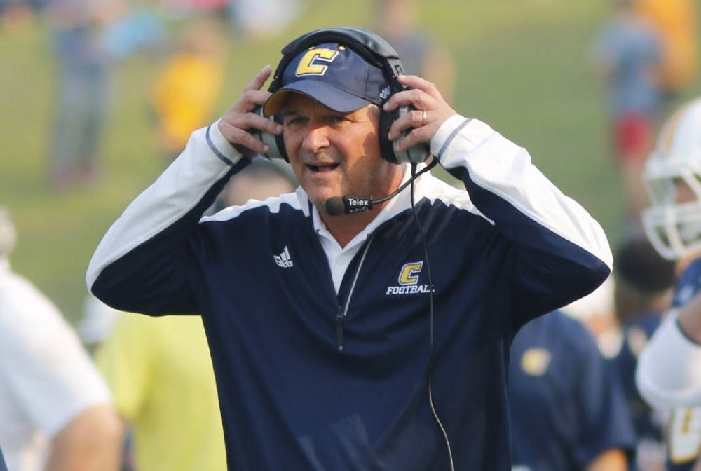 <p>Russ Huesman will be introduced as Richmond's next head football coach at 4 p.m. Wednesday.&nbsp;</p>