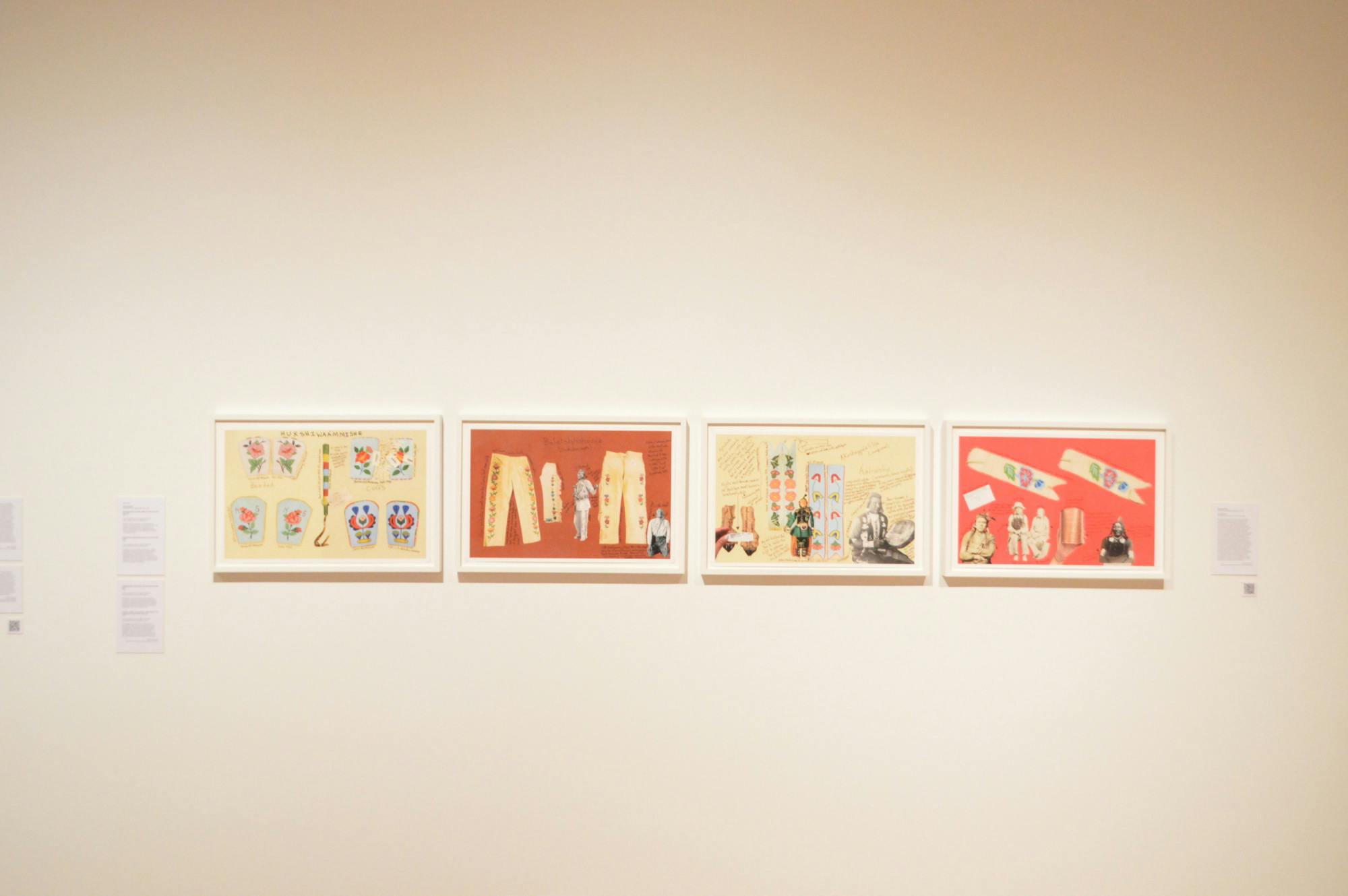 A four-work series entitled “Our Side, Set E.” by Wendy Red Star.