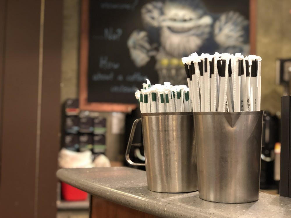 <p>Eight-Fifteen at Boatwright Cafe still offers single-use plastic straws while it transitions to paper straws.</p>