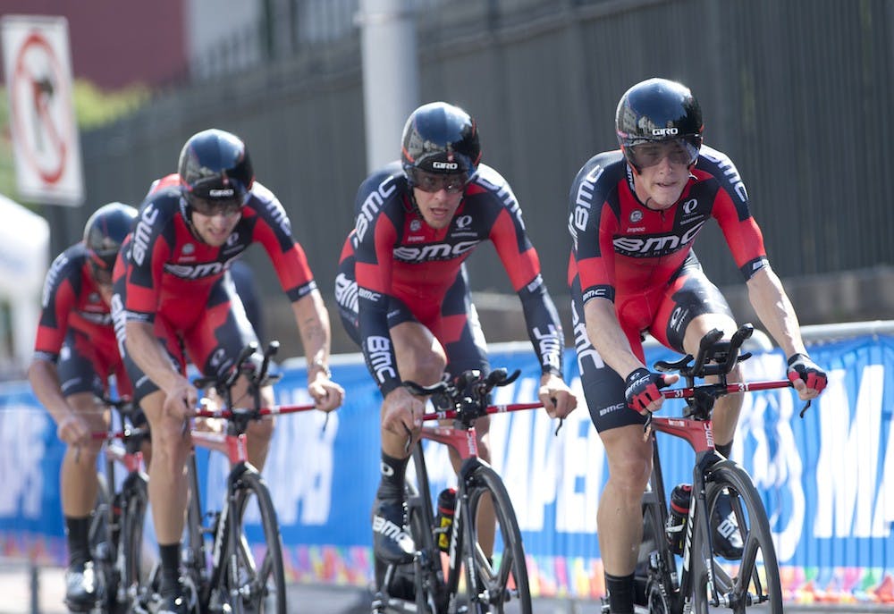BMC wins the men's Team Time Trial at the UCI Road World Championship, Sept. 20, 2015