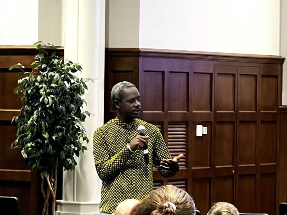 Professor Mamadou Dia during African Film Weekend on Sept. 15. Photo courtesy of Professor Kasongo Kapanga.