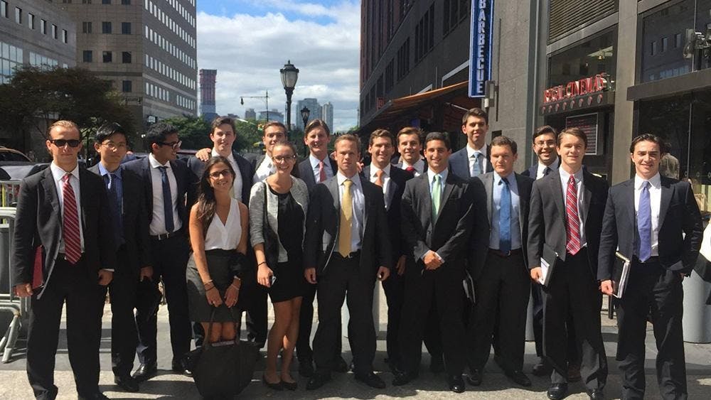 <p>Members of the 2015-2016&nbsp;Student Managed Investment Fund | Courtesy of the Robins School of Business</p>