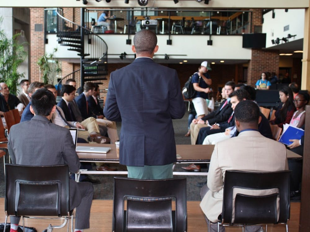 Richmond College Student Government Association president Ken Anderson addressed members and students in an open forum on Wednesday.