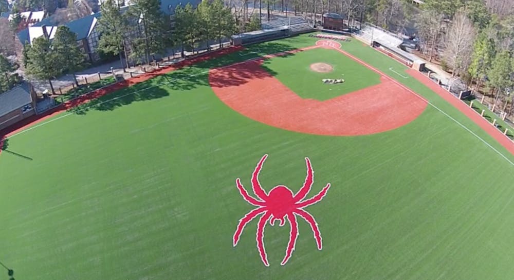 After multiple delays and some frustration, University of Richmond completed its renovation of Pitt Field, home to Richmond's baseball team, last week. The Spiders, who faced an erratic and constantly changing schedule due to the renovations, celebrated the much-anticipated home opener with a massive win against Cornell on Tuesday. The Collegian borrowed a drone -- yes, a drone -- to capture shots of the new Pitt Field, whose playing surface is now synthetic turf rather than grass. Stay tuned for future arial footage of Pitt Field.