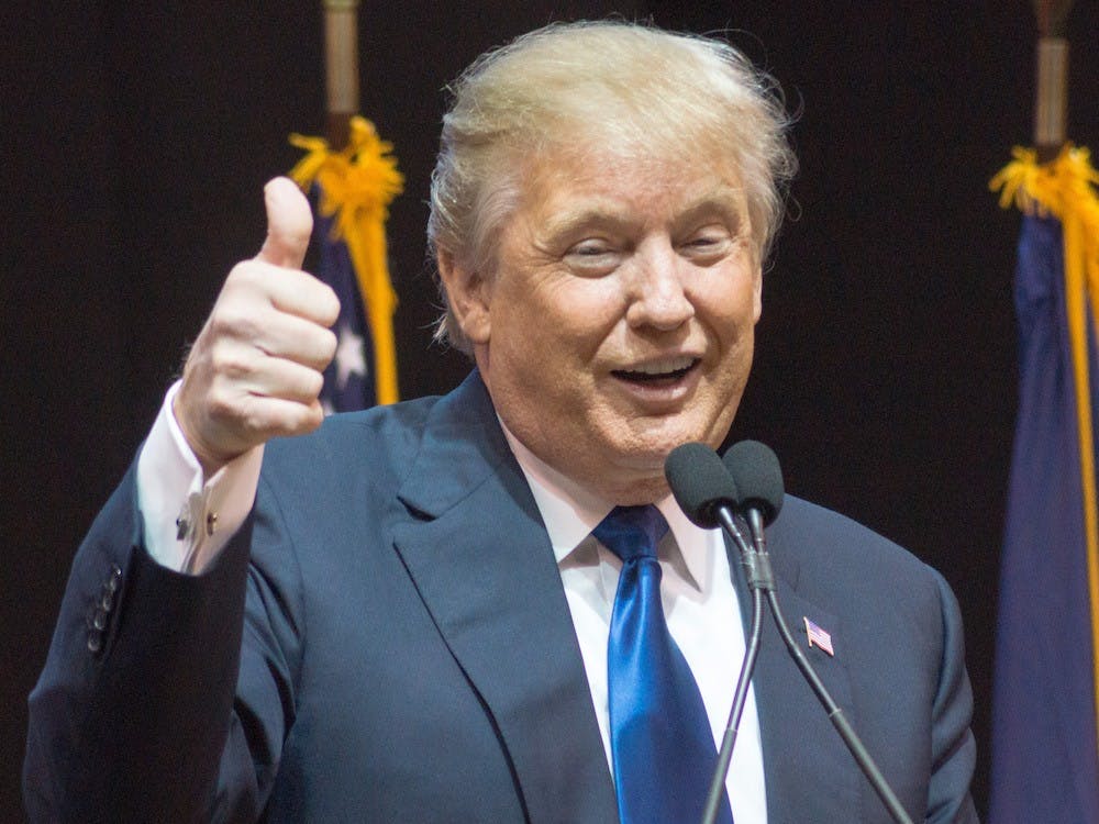 Trump in Manchester, New Hampshire in February | Courtesy of Marc Nozell/Creative Commons