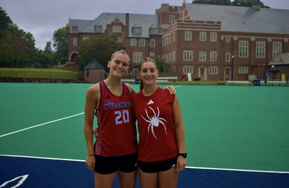 Sophomores Clara Larripa (left) and Camila Daud (right), two of the newest transfer student-athletes at the University of Richmond.