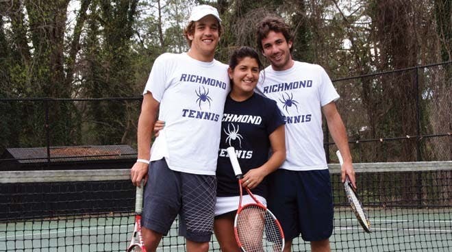 Siblings Pablo, Isabel and Rafa Arana, from Mexico City, all play tennis for Richmond.